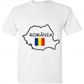 Tricou alb contur, harta Romania